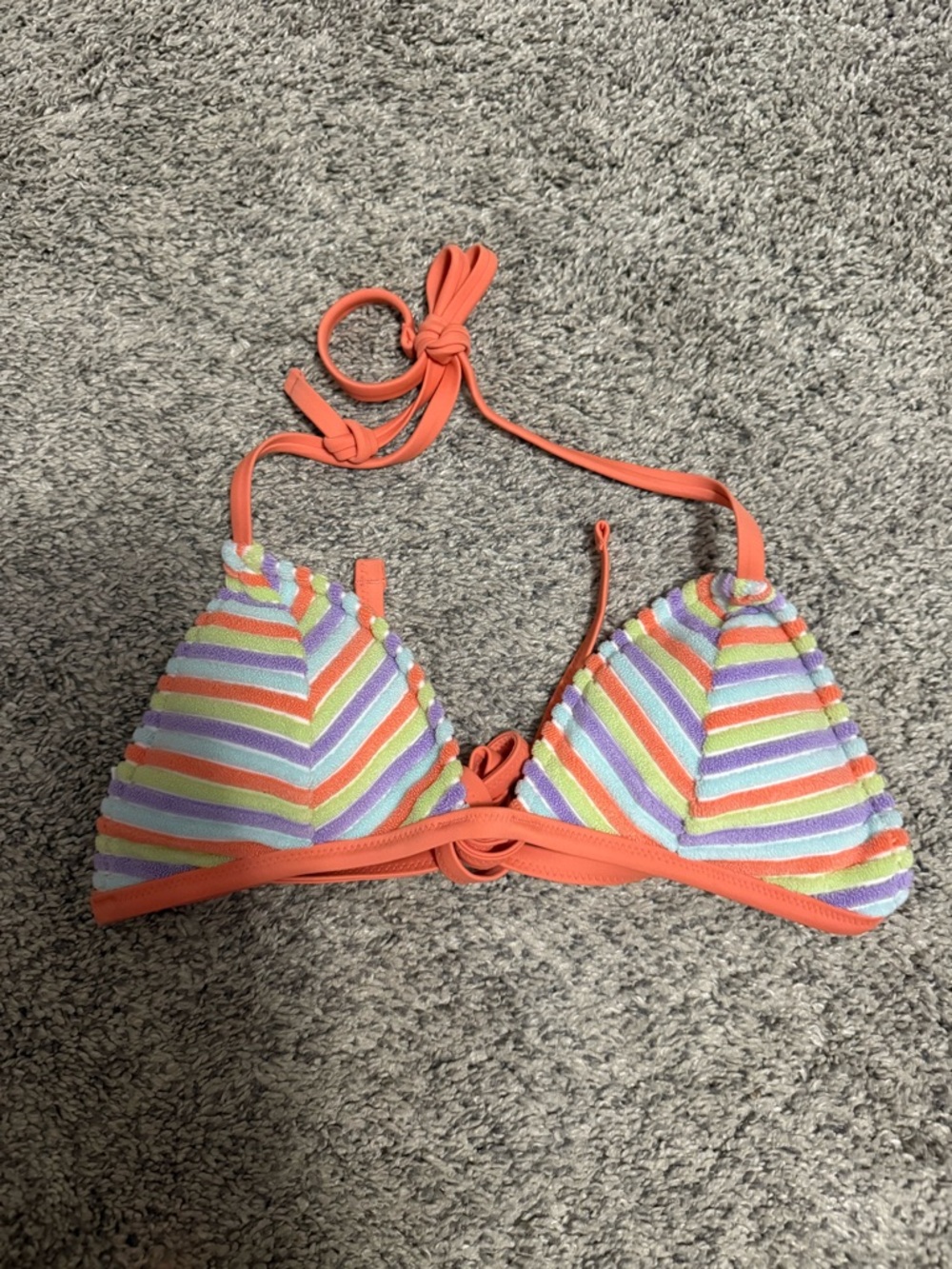 Aerie Striped Multicolor Triangle Bikini Top size small